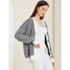 Allegra K Women's Striped Open Front Button Down V Neck Sweater Cardigans - 3 of 4