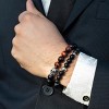 Crucible Men's Skull with Red Tiger Eye and Matte Onyx Stone Beads Stretch Bracelet - 4 of 4