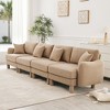 VASIP Boucle Fabric 3-Seater Sofa, Shell-Shaped Armrests & Self-Wrapped Cylindrical Legs, for Living Room & Apartment,Beige - 3 of 4