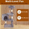 BestMassage Cat Tree 36 Inch Tall Multi-Level Cat Tower Cat Condo with Soft Plush Fabric Sisal Scratching Posts and Hanging Toys - 3 of 4