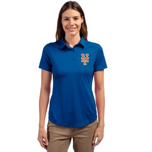 New York Mets Cutter & Buck Prospect Eco Textured Stretch Recycled Womens Short Sleeve Polo - 1 of 1