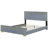 NicBex Queen Upholstered Bed Frame with Button Tufted Velvet Headboard,Platform Bed Frame with Gold Metal Wire and Metal Feet,Easy Assembly - 4 of 4