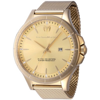 Technomarine TM-822009 Men's MoonSun Gold Dial Mesh Bracelet Watch