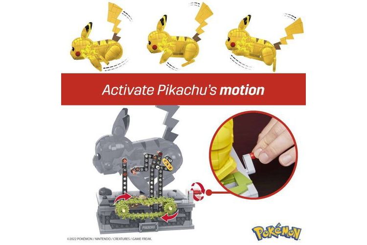 Mega Brands - MEGA Brands - Pokemon Motion Pikachu, 1092 Piece Building Toy Set, 4 of 6
