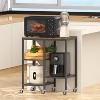 Kitchen Microwave Cart,Microwave Stand with Wheels,Coffee Bar Table Station,4-Tier - 4 of 4