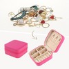 Unique Bargains Mini Portable PU Leather Travel Storage Display Holder Jewelry Box for Women and Girls Gifts - 2 of 4