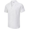 Men's Casual Cuban Short Sleeve Button Down Beach Shirt with Pocket - 2 of 4