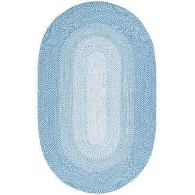 Braided Bra220 Hand Woven Area Rug - Aqua - 6'x9' Oval - Safavieh