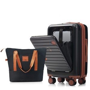 Dexmalle Front Opening 20-Inch Carry-On Luggage with Expandable Travel Bag - 1 of 4