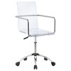 TiramisuBest Clear Acrylic Office Chair: Molded Seat, Chrome Base, Adjustable - 2 of 4