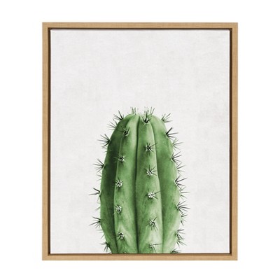 18" x 24" Sylvie Home Cactus Framed Canvas by Simon Te Tai Natural - Kate and Laurel