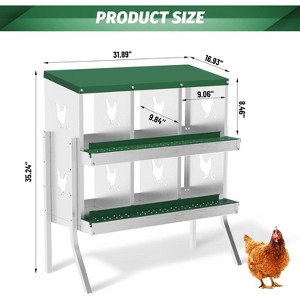 Galvanized Steel Nesting Box, 6-10 Hole Roll-Away Design w/ Ventilation - 1 of 4