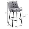SKRAN 360° Swivel Upholstered Barstools Set of 2 With Elegant Curved Back, Upholstered Seat For Kitchen Island and Pub - 3 of 4