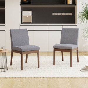 Set of 2 Fabric Upholstered Dining Chair with Solid Wood Legs,Contemporary Style Side Chair for Kitchen or Living Room-The Pop Home - 1 of 4