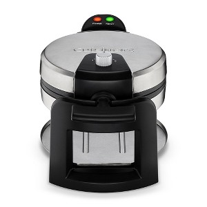 Refurbished: Cuisinart WAF-F30FR Round Flip Belgian Waffle Maker, Black/Silver – Manufacturer Refurbished - 1 of 4