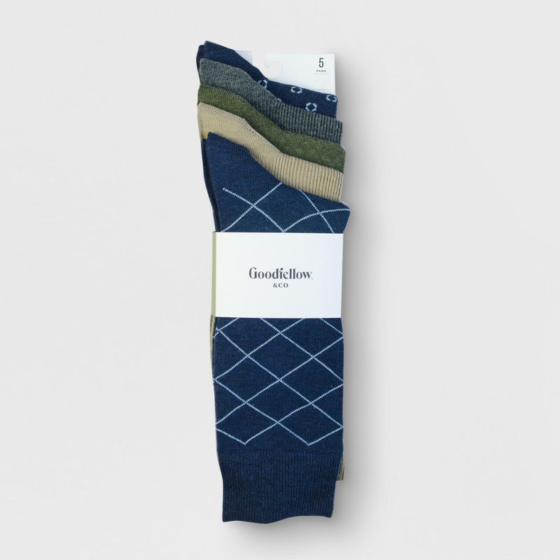 Men's Textured Dress Socks 5pk - Goodfellow & Co™ 7-12, 3 of 5