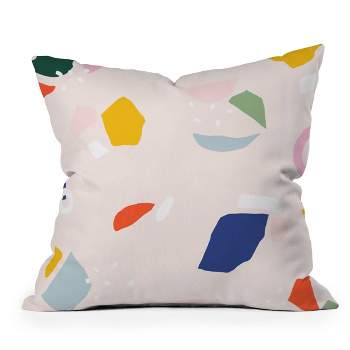 Rhianna Marie Chan 'Not Your Grandmothers Terrazzo' Square Throw Pillow Off-White/Blue/Yellow - Deny Designs