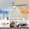 Sofucor Nickel 52 Inch Flush Mount Ceiling Fans with Lights Modern Flush Mount Ceiling Fan High CFM Dimmable LED Reversible DC for Bedroom Living Room - 4 of 4