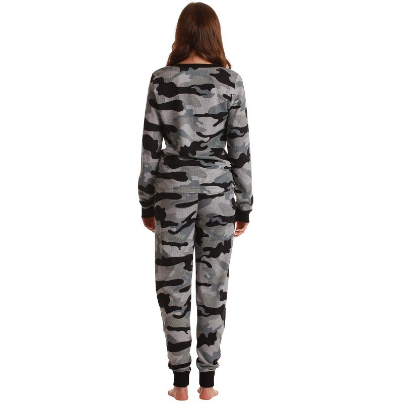 #followme Buffalo Plaid 2 Piece Thermal Pajama Set for Women -Jogger Winter Christmas PJs, 3 of 4