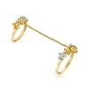 Ross-Simons 0.70 ct. t.w. Multi-Gemstone Flower Double Ring in 18kt Gold Over Sterling - 3 of 4