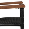 vidaXL Dining Chair Set of 2 Black PE Rattan Standard Durable - 4 of 4