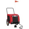 vidaXL Pet Bike Trailer Red and Black Oxford Fabric and Iron 49.2" x 24.8" x 26" - 2 of 4