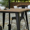 Merrick Lane Indoor/Outdoor Dining Table with Umbrella Hole, 36" Square All Weather Poly Resin Top and Steel Base - 4 of 4