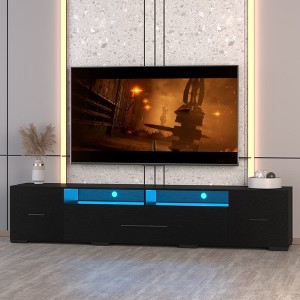TV Stand With 2 Open Shelves, Remote, APP Control Long LED TV Stand, Full RGB Color Selection - 1 of 4