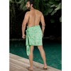 LA LEELA Men's Beach Cover Up Swimwear Sarong Wrap One Size Green Palm Tree - 3 of 4