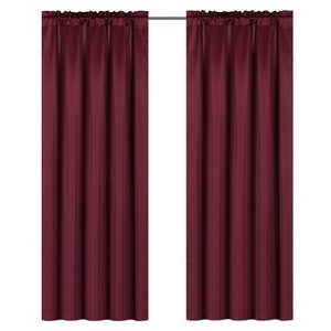 Kate Aurora Lux Living Complete 9 Piece Semi Sheer Rod Pocket Window Curtain & Valance Set - 1 of 4