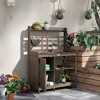 Outsunny Wooden Potting Bench, Outdoor Potting Table with Storage Cabinet, Storage Shelves, Sink, Water Tap for Backyard, Patio, Balcony - 3 of 4