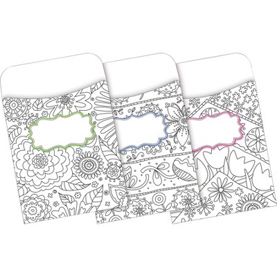 Barker Creek Color Me! In My Garden Peel & Stick Library Pockets BC1243