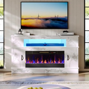 Bestier 63" Tall LED Fireplace TV Stand for TVs up to 70", Gaming Entertainment Center with 36" Fireplace for Living Room - 1 of 4