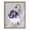 16" x 20" Blake Mid Century Elephant in The Tub by Rachel Lee Framed Printed Glass Gray - Kate & Laurel All Things Decor - 2 of 4