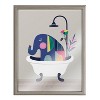 16" x 20" Blake Mid Century Elephant in The Tub by Rachel Lee Framed Printed Glass Gray - Kate & Laurel All Things Decor - image 2 of 4