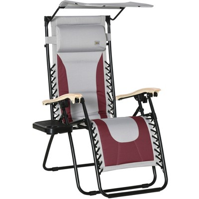 Outsunny Padded Zero Gravity Lounge Chair, Anti-gravity Recliner ...
