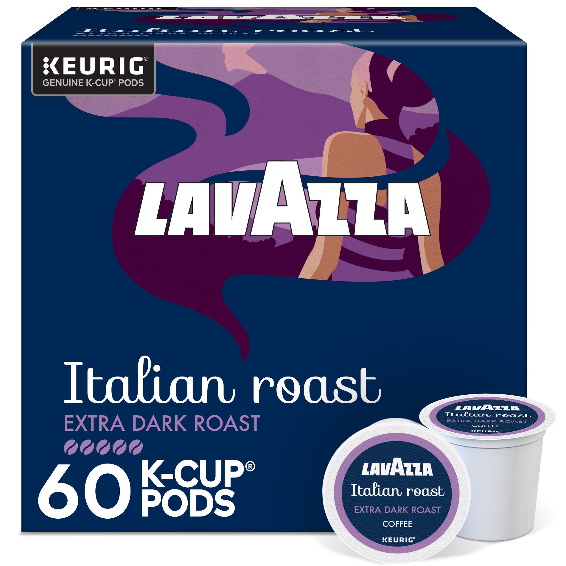 Lavazza Italian Roast Single-Serve Coffee K-Cup® Pods for Keurig® Brewer, 60 Count