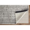 Gray and Ivory Wool Checkered Hand Knotted Worn Faded Area Rug - 4 of 4