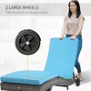 PAGED Outdoor Pool Lounge Chairs with 5-Position Adjustable Backrest PE Rattan Cushioned Patio Sun Lounger with Wheels for Patio - 2 of 4