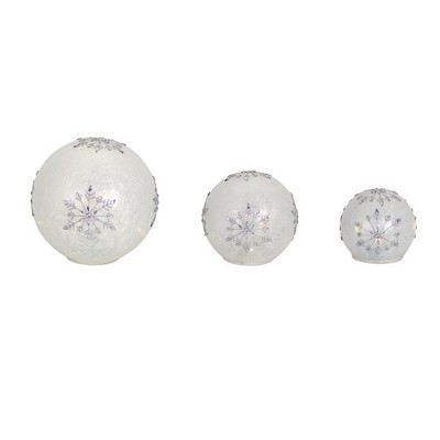 LED Frosted Snowflake Jewel Globe (Set of 3)