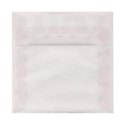 JAM Paper 5.5 x 5.5 Square Translucent Vellum Invitation Envelopes Clear 74354