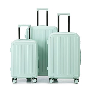 YONWAY Hardside Luggage Sets, 3 pcs Spinner Suitcase, ABS Lightweight Suitcase, 360° Spinner Wheel Luggage, with Cup Holder & USB Port - 1 of 4