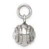 Black Bow Jewelry Sterling Silver Antiqued 10mm 3D Baseball Charm - 3 of 4