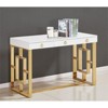 Brooks 3-Drawer Wood and Stainless Steel Frame Writing Desk - Gold - Best Master Furniture - 2 of 2