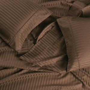 Egyptian Linens Olympic Queen Easy Care Sheet Set - Striped 650 Thread Count - 1 of 4