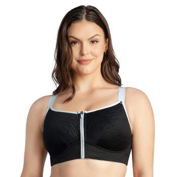 Glamorise Womens Zip Up Front-closure Sports Wirefree Bra 9266 Lavender 44g  : Target