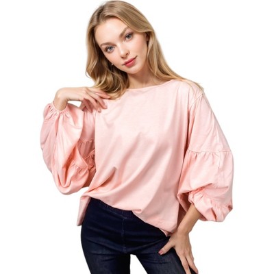 Anna-Kaci Women's Casual Comfy Long-Sleeve Oversized Blouse