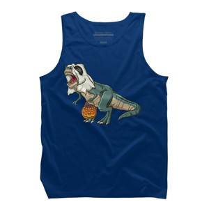 Men's Design By Humans Trex Ghost Costume Design Funny Halloween Dinosaur By Threadlets Tank Top - 1 of 3