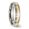 Black Bow Jewelry 5mm Titanium & 14k Gold Inlay Brushed Domed Standard Fit Band - image 4 of 4