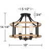 Franklin Iron Works Buford Rustic Farmhouse Ceiling Light Semi Flush Mount Fixture 18" Wide Faux Wood Black 4-Light for Bedroom Kitchen Living Room - 4 of 4